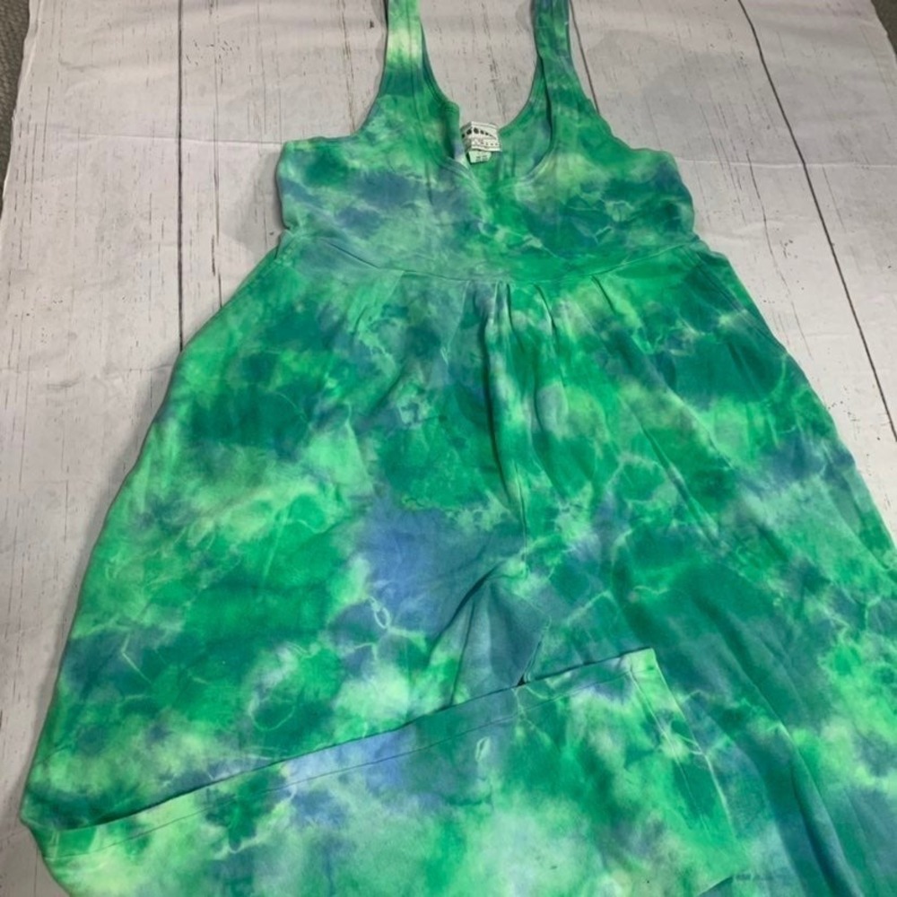 Fossilwear Vintage tye dye green & blue jumpsuit Y2K 90S RETRO OVERSIZED